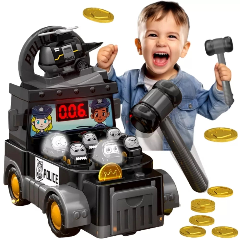 WOOPIE Arkadiniai Žaidimas Hit Hammer Vairuotojas Policijos automobilis su priedais